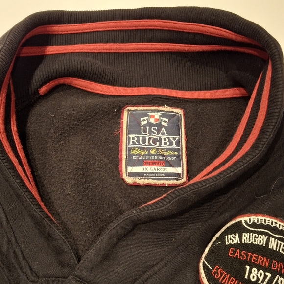 VTG U.S.A. Rugby Men's Long Sleeve Shaw Collar Stadium Button Down Jacket 3X - Picture 3 of 15